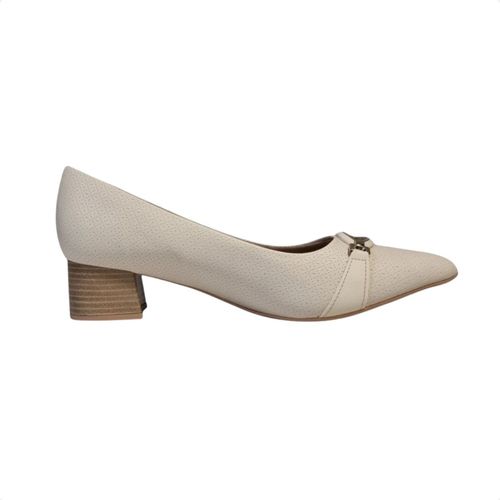 Sapato Feminino Salto Médio Grosso Piccadilly Off White