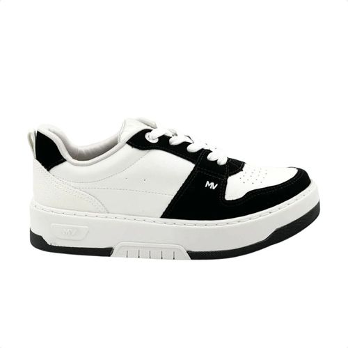 Tênis Moda Feminino Via Marte Branco E Preto