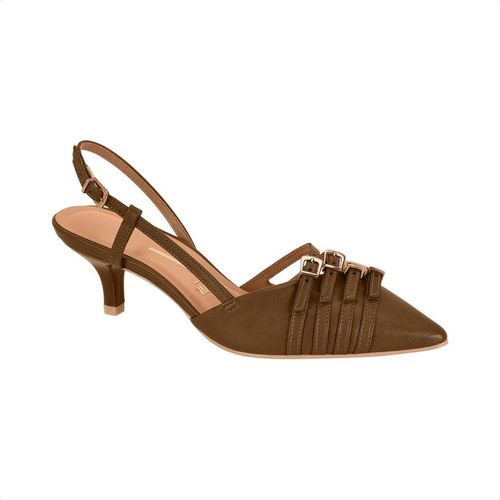 Scarpin Slingback Vizzano Com Fivelas Salto Baixo