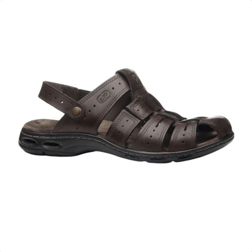 Sandália Masculina Em Couro Pegada Marrom