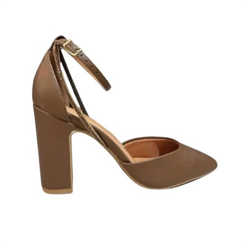 Sapato Feminino Salto Alto Grosso Vizzano Marrom