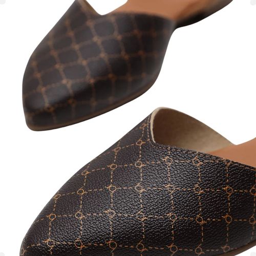 Sapatilha Slingback Beira Rio Monograma Café