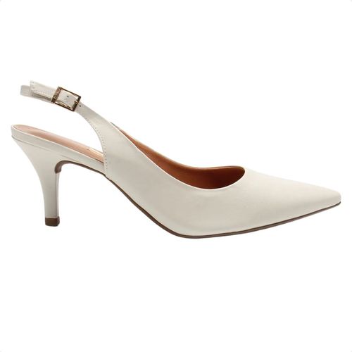 Sapato Feminino Slingback Vizzano Branco Off