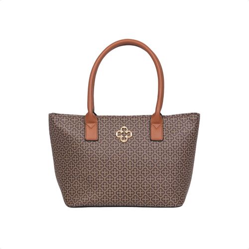 Bolsa Tote Capodarte Monograma Com Alça Fixa Marrom