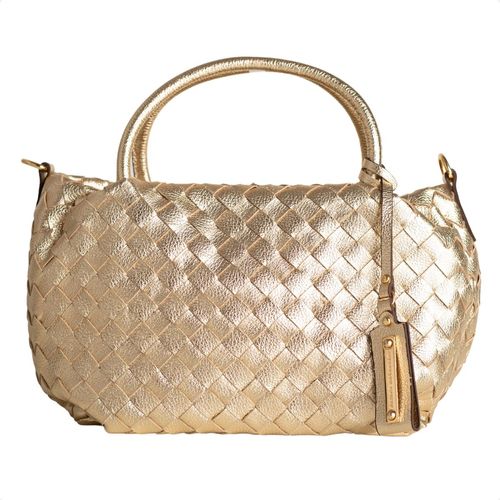 Bolsa Dm Capri Trançada Dourada