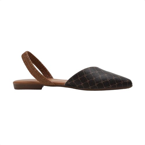 Sapatilha Slingback Beira Rio Monograma Café