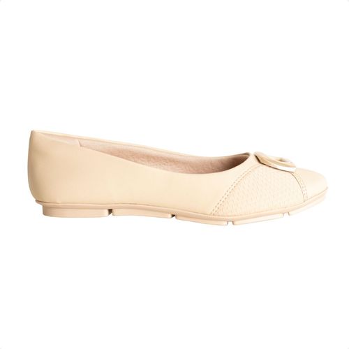 Sapatilha Feminina Bico Redondo Comfortflex Bege