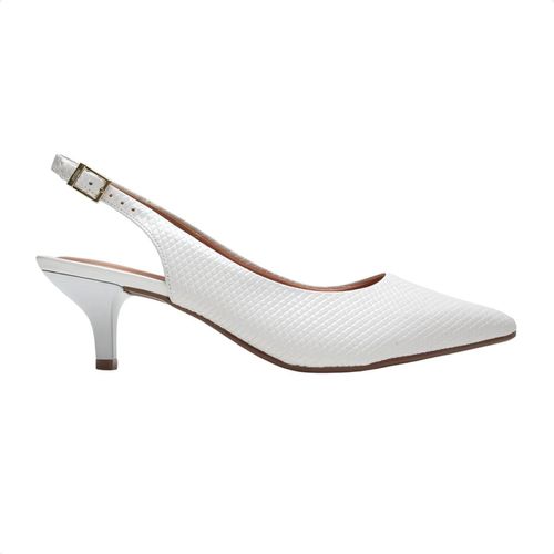 Sapato Feminino Slingback Vizzano Branco Off