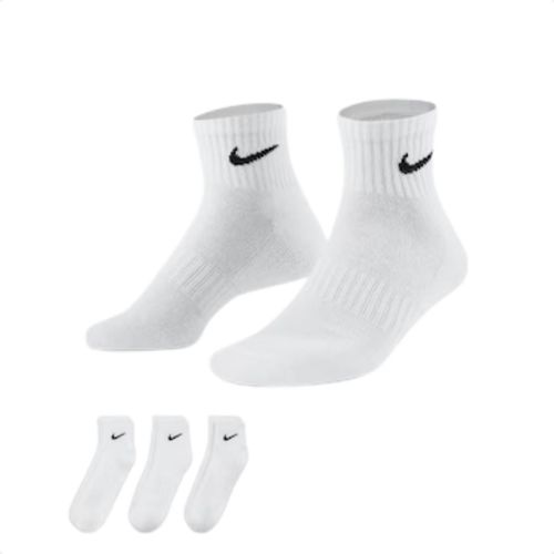 Kit Meia Unissex Longo Nike Everyday Cushion Branco
