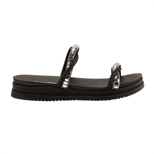 Slide Mississipi Flatform Preto Com Brilhos