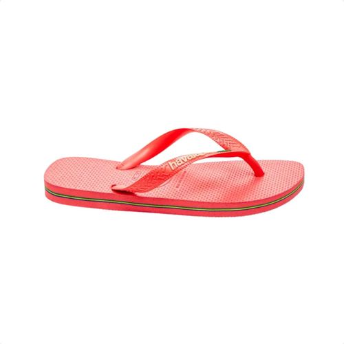 Chinelo Adulto Feminino Dedo Havaianas Brasil Logo Laranja