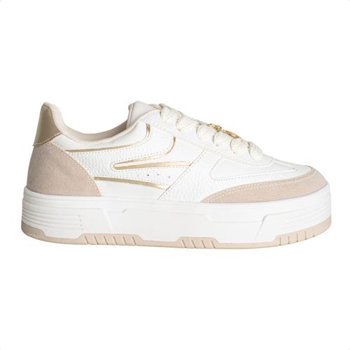 Tênis Feminino Lízis Urban Lux Dourado E Off-White