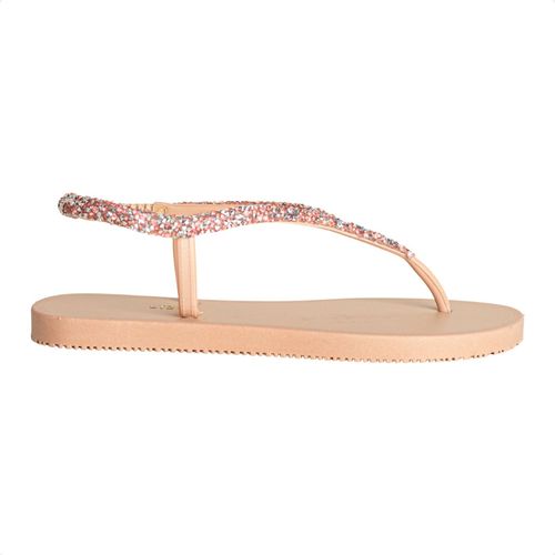 Sandália Rasteira Lízis Strass Multicolor