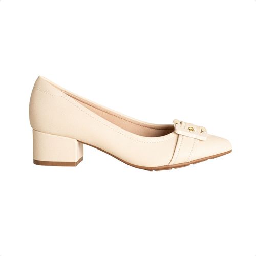 Scarpin Feminino Salto Bloco Creme Modare