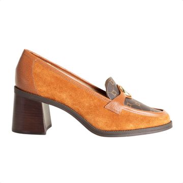 Sapato Feminino Salto Médio Grosso Luz Da Lua Marrom