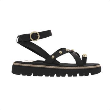 Sandália Feminina Papete Moleca Napa Turim Preta