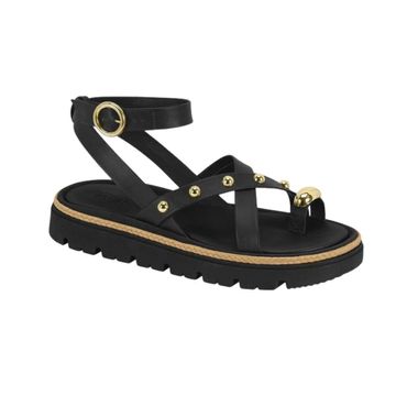 Sandália Feminina Papete Moleca Napa Turim Preta