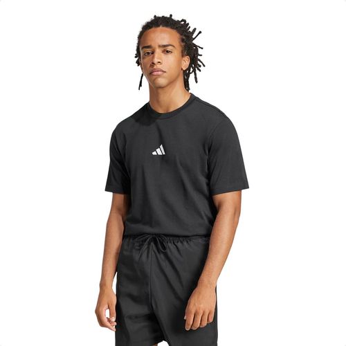 Camiseta Masculina Essentials Com Logo Pequeno Adidas Preta