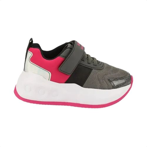 Tênis Running Infantil Bibi Skatenis Cinza E Rosa