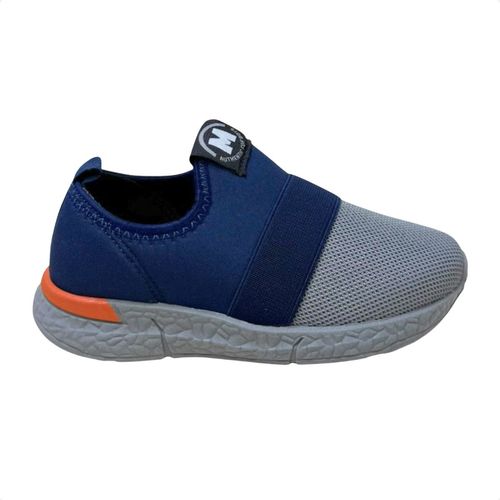 Tênis Running Infantil Slip On Molekinho Azul E Cinza
