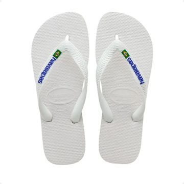 Chinelo Adulto Dedo Havaianas Brasil Logo Branco
