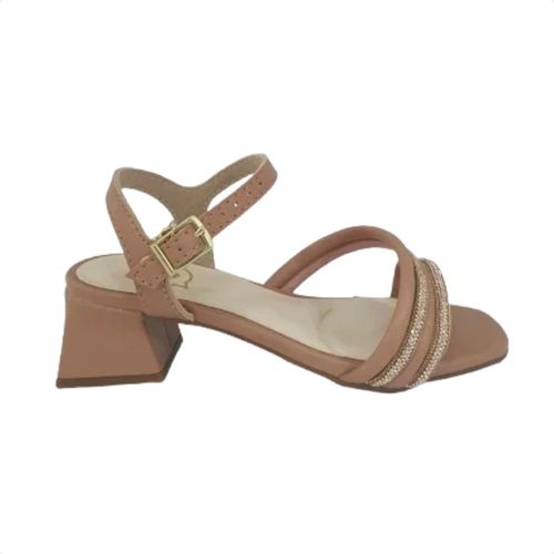 Sandália Infantil Salto Médio Grosso Molekinha Nude