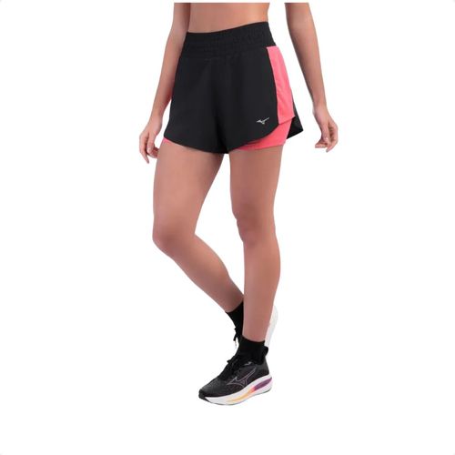Short Feminino Curto Mizuno High 2 X 1 Preto