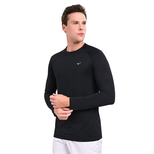 Camiseta Masculina Manga Longa Mizuno Pro Uv Preta