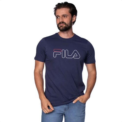 Camiseta Masculina Regular Letter Fila Azul