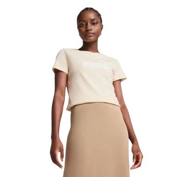 Camiseta Feminina Puma Essential Numero 1 Logo Bege