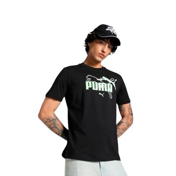 Camiseta Masculina Puma Essentials Logo Lab Summer Tee Preta
