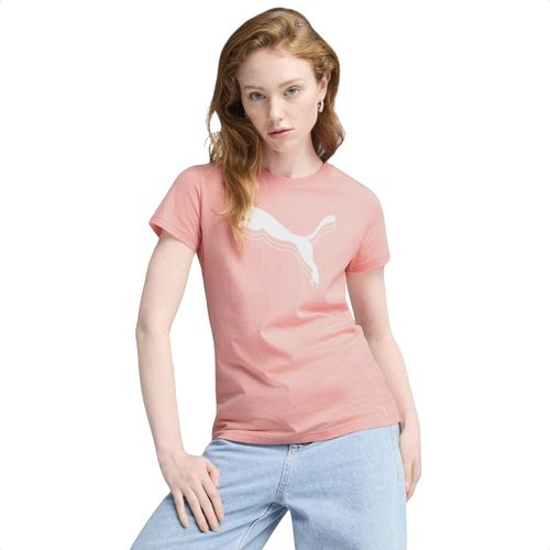Camiseta Feminina Essentials Metallic Rosa