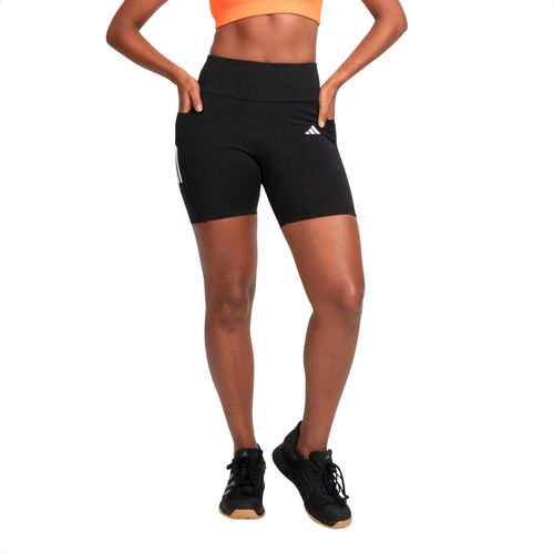 Bermuda Feminina Shorts Com Três Listras Adidas Preta