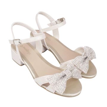 Sandália Infantil Salto Baixo Grosso Pampili Nude