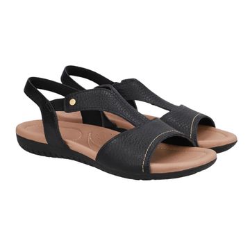 Sandália Feminina Anabela Salto Baixo Usaflex Preta