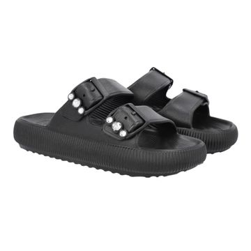 Chinelo Feminino Slide Poofy Fivela Usaflex Preto