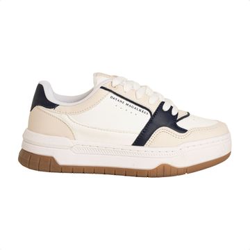 Tênis Feminino Comfy Dm Urban Flow Off White E Azul