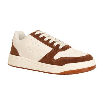 Tênis Feminino Casual Dm Urban Lumi Off White E Marrom