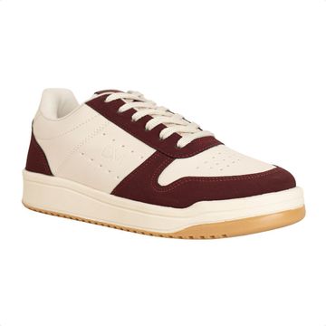 Tênis Feminino Casual Dm Urban Lumi Off White E Marsala