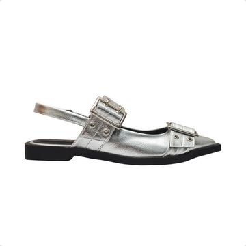 Sapato Slingback Fivelas Elo Dayane Magalhães Prata