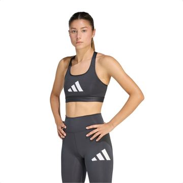 Top Feminino Adidas Powerreact Big Logo Chumbo